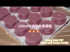 100 ml rosafarbene PET-Flasche mit starker Wandcreme